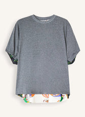 Essentiel Antwerp - Kos T-shirt med sidenscarf
