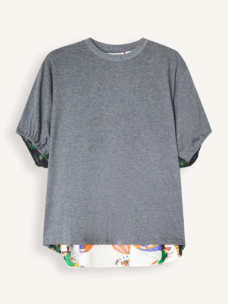 Essentiel Antwerp - Kos T-shirt med sidenscarf