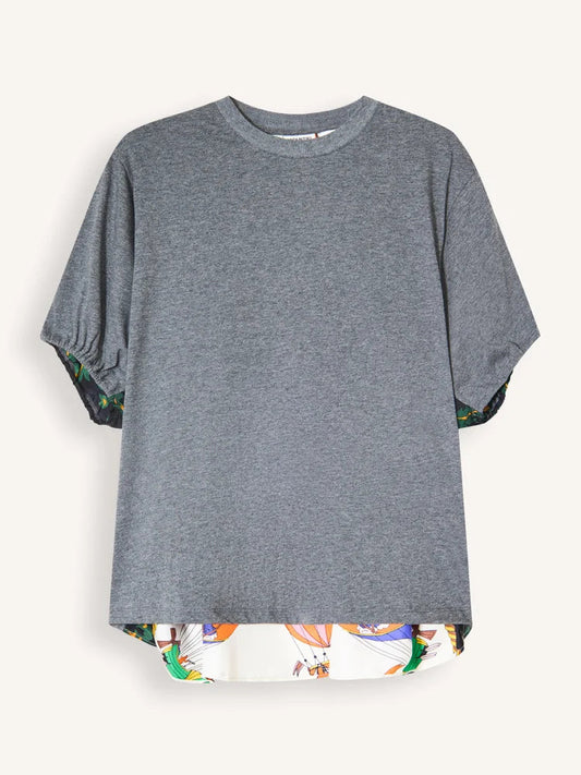 Essentiel Antwerp - Kos T-shirt med sidenscarf