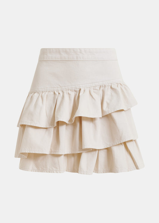 Jila Colour Denim Miniskirt - Vanilla Cream
