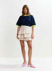 Jila Colour Denim Miniskirt